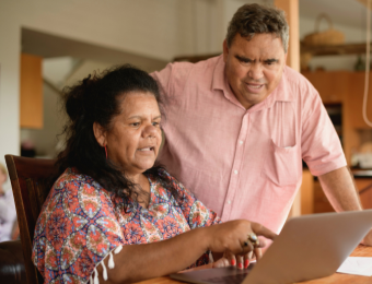 Aboriginal couple setting their budget